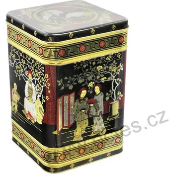 Dóza na potraviny BLACK JAP MAXI plechová dóza 7414 japonské postavy, černozlatá