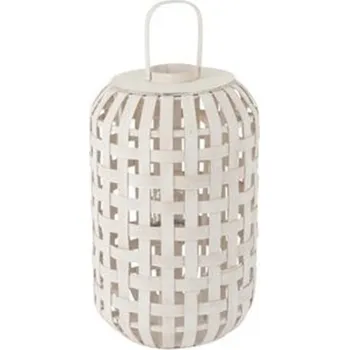 Svícen Dřevěná lucerna v matně bílé Felice - Ø 46x70 cm