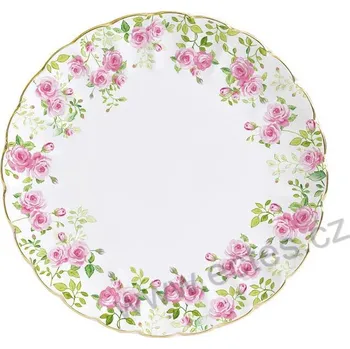 Talíř Easy Life SPRING TIME porcelánový rovný plochý talíř s růžemi