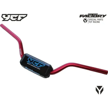 Řídítka Bezhrazdová hliníková řidítka - 28,6 mm (včetně polstru) pitbike YCF Barva: Červená