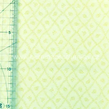 Quilt Gate 4523-139 japonská květovaná žlutá bavlněná látka patchwork