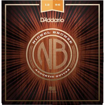 Struna pro kytaru a smyčcový nástroj D'ADDARIO NB1256 Nickel Bronze Acoustic Light Top / Medium Bottom
