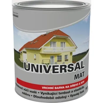 univerzální barva Dulux Universal lesk 1000 bílá 0,75l (vrchní barva vhodná na dřevo, kov i jiné materiály k univerzálním nátěrům)