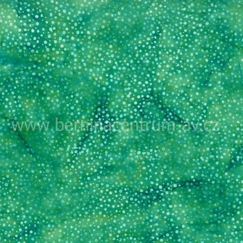 Hoffman 3019-099 bali batika puntík zelená bavlněná látka patchwork