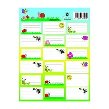 samolepka ŠTÍTKY NA SEŠITY - HMYZÁCI