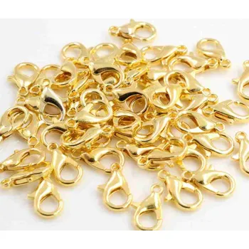 Dětské navlékací korálky Pro Háčkování Karabinka 12 x 7 mm, zlatá