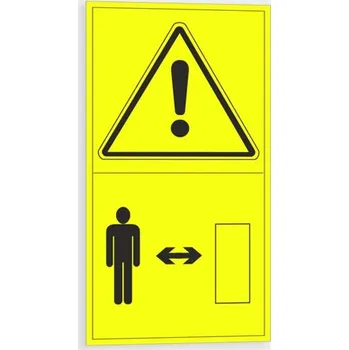 Výstraha - Dodržuj dostatečnou vzdálenost Samolepka 95 x 175 mm tl. 0.1 mm - Kód: 09154