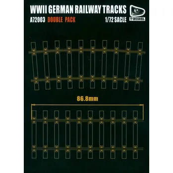 Plastikový model T-model 1/72 German Railway Tracks - 70cm long (Double Pack)