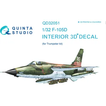 Plastikový model Quinta studio 1/32 F-105D 3D-Print & col.Interior (TRUMP)