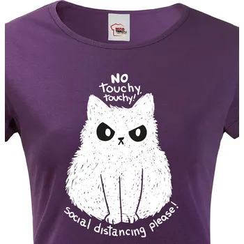 Dámské triko No touchy touchy!, Barva Fialová Bezvatriko.cz 1204 - 1xc