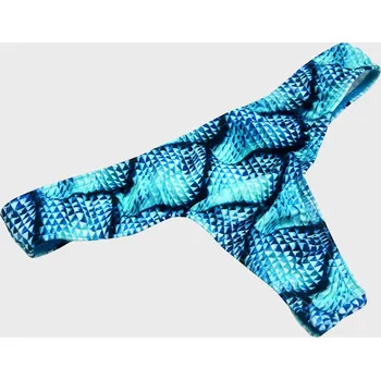 Dámské plavky VFstyle Spodní díl plavek tanga Lylah šupinky tyrkysové Velikost: M