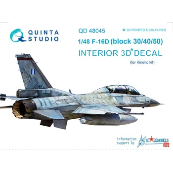 Plastikový model Quinta studio 1/48 F-16D (bl.30/40/50) 3D-Print&colour Interior