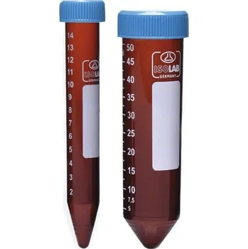 Zkumavka centrifugační, typ Falcon, pro vzorky citlivé na světlo, PP, Objem [ml]: 15, Provedení: Nesterilní, Rozměry [mm]: 17 x 120, Popis: Hromadné balení v sáčku, Balení [ks]: 50