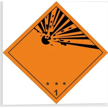 Výbušné látky a předměty č. 1 Samolepka 100 x 100 mm tl. 0.1 mm - Kód: 02985