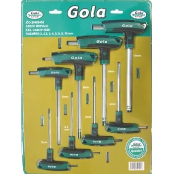 Dílna GOLA nářadí Sada zástrčných klíčů Imbus s kuličkou 8dílná GOLA 911800