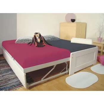 Postel ROALHOLZ bílé rozkládací jednolůžko z masivu 90x200 bílý lak