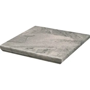 Mattone Pietra grafit kapinos stopnica narozna - schodovka s nosem rohová 33x33 šedá 162566