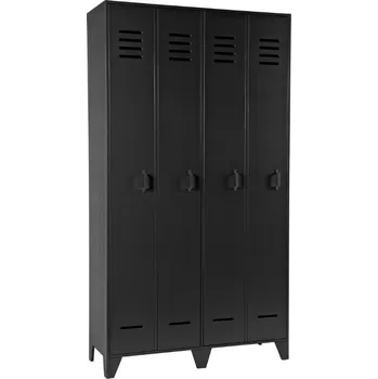 Šatní skříň WOOOD Černá borovicová šatní skříň Howie 187 x 103 cm