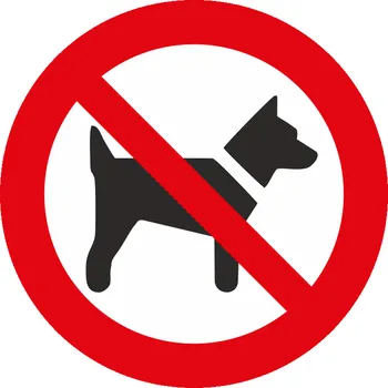 Značení Zákaz vstupu se psy ISO 7010 samolepící vinylová fólie 100 x 100 mm