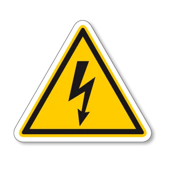 Značení Pozor elektrické zařízení - samolepící piktogram - 100 x 110 mm
