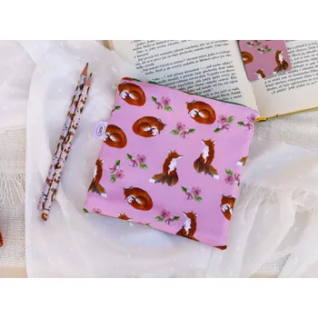 Penál ePiPí Taštička čtverec - Lišky Barva zipu: zelená