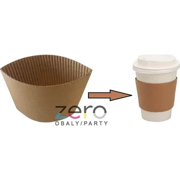Jednorázové nádobí Návlek na pap. nápojový pohárek (kelímek) 300/400 ml - přírodní