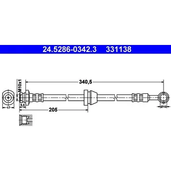 Brzdový systém Brzdová hadice ATE 24.5286-0342.3