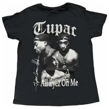 Pánské oblečení Merch Tupac: Dámské Tričko All Eyez B&w 20