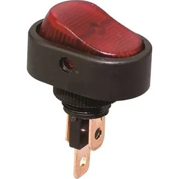 Přepínač mini dvoupolohový oválný červený