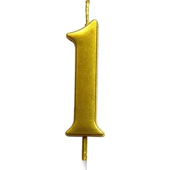Dortová svíčka Narozeninová svíčka zlatá číslo 1