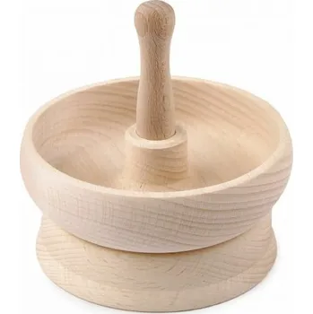 Kraftika Dřevěný mlýnek k navlékání rokajlu 10 cm 1 ks přírodní světlý