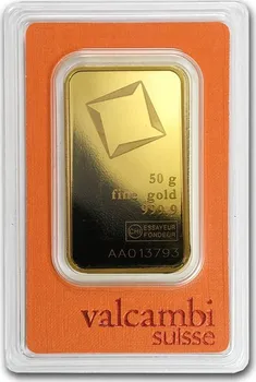 Valcambi Suisse zlatý slitek 50 g