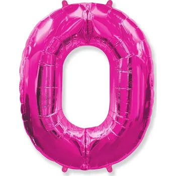 Fóliový balónek číslo 0-9, růžový, FX 33 palců (volný)
