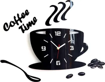 Hodiny ModernClock Coffee nástěnné hodiny černé