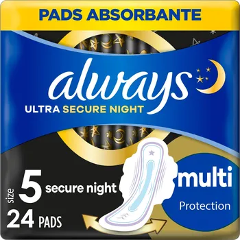 Hygienické vložky Always Ultra Secure Night s křidélky 24 ks