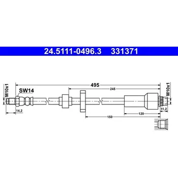 Brzdový systém Brzdová hadice ATE 24.5111-0496.3