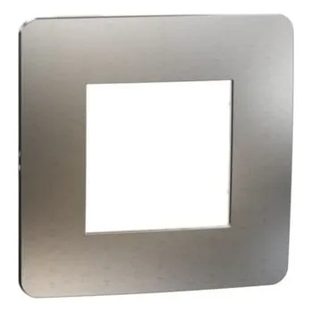 vypínač a zásuvka Unica Studio Metal NU280255M Rámeček jednonásobný, White Aluminium/Bílý, Schneider Electric