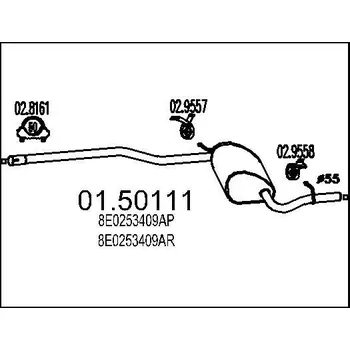 Auto-moto Střední tlumič výfuku MTS 01.50111