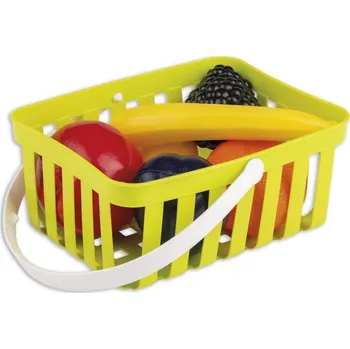 Hra na obchod Androni Nákupní košík s ovocem - 6 kusů, zelený