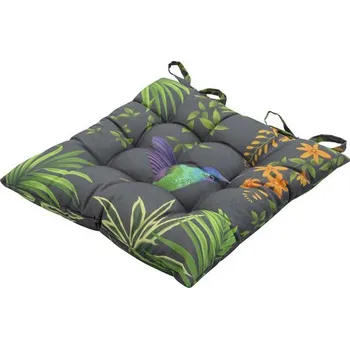 Podsedák Sedák prošívaný 46 x 46 cm Celeste šedý s kolibříkem