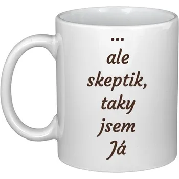 Hrnek malý bílý s potiskem zabarvovací hrnek - pravda se pomalu odhaluje