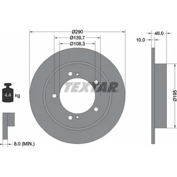Brzdový kotouč Brzdový kotouč TEXTAR 92237300