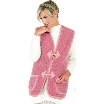 Dámská vesta Vesta z ovčí vlny Alpen (olivka) 3XL růžová, Barevné varianty Růžová, Velikosti XXXL 200-100-00225