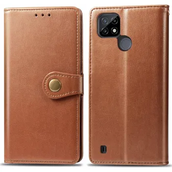 Pouzdro na tablet VSECHNONAMOBIL 33167 LEATHER BUCKLE Peňaženkový obal Realme C21 hnědý