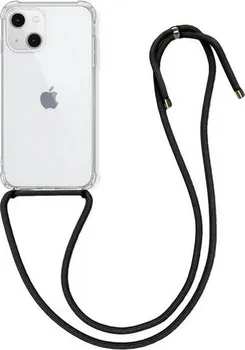 Pouzdro na mobilní telefon TopQ pro Apple iPhone 13 čiré/černá šňůrka