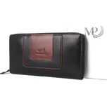 Luxusní celozipová kožená peněženka Marta Ponti B513 černo-tmavěhnědá