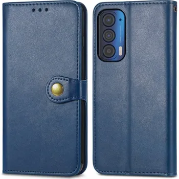 Pouzdro na tablet VSECHNONAMOBIL 36729 LEATHER BUCKLE Peněženkový obal Motorola Edge 2021 modrý