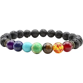 Náramek Aroma difúzní náramek s lávovými a čakrovými kameny