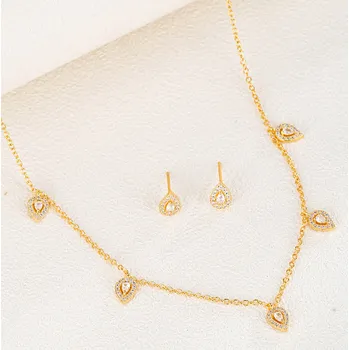 Souprava šperků B-TOP Jemná elegantní souprava KAPKA - pozlacená