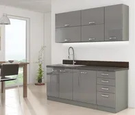 Stolarz-Lempert Grey kuchyňská linka 180 cm šedý lesk